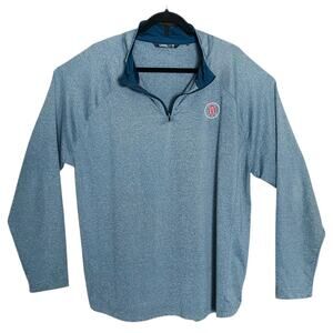 UNRL Barstool Sports Men's 1/4 Zip Pullover Heathered Gray Blue L/S Golf Sz 2XL